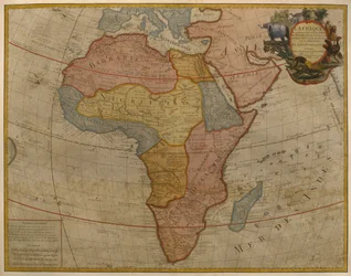 Mapa Afriky, vydána v roce 1700, Paříž